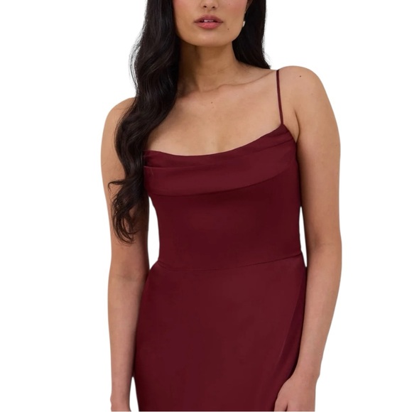 NWT Park & Fifth Rosedale Merlot Satin Midi Dress L - Picture 4 of 13